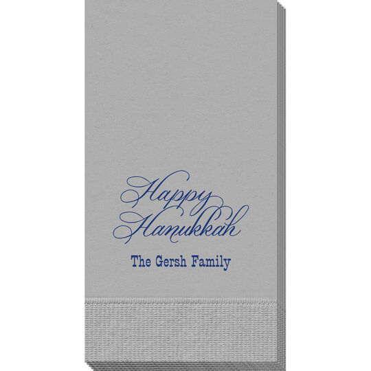 Elegant Happy Hanukkah Guest Towels